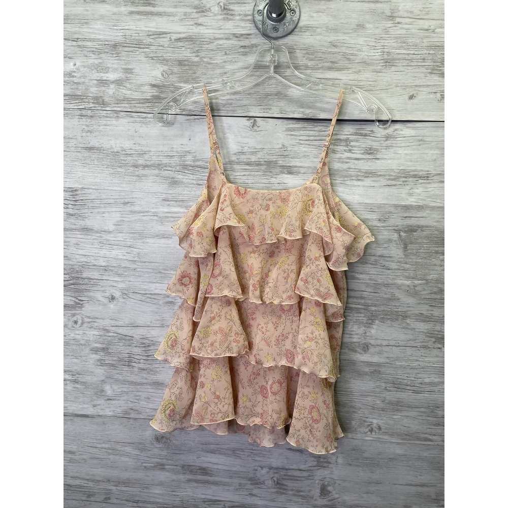 Gap Womens Pink Floral Ruffle Camisole Tank Adjustable Chiffon Top 824558-01 S - Picture 10 of 10